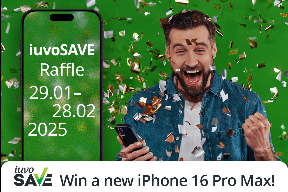 iuvoSAVE raffle: Win a new iPhone 16 Pro Max 256GB, until 28.02.2025